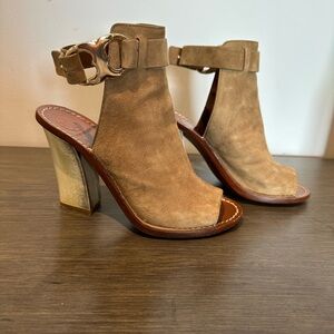 Tory Burch Tan Suede Heels